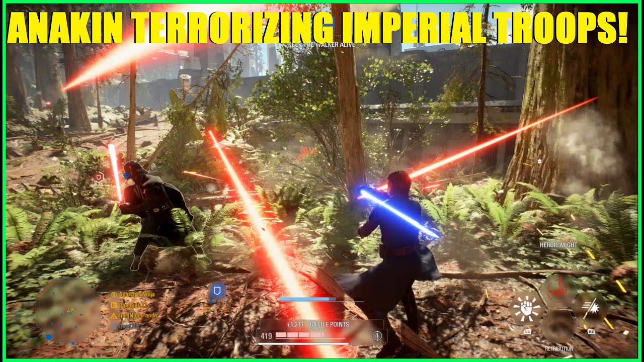 Star Wars Battlefront 2 - Anakin Skywalker terrorizing Imperial troops! Battle of Endor rages on!