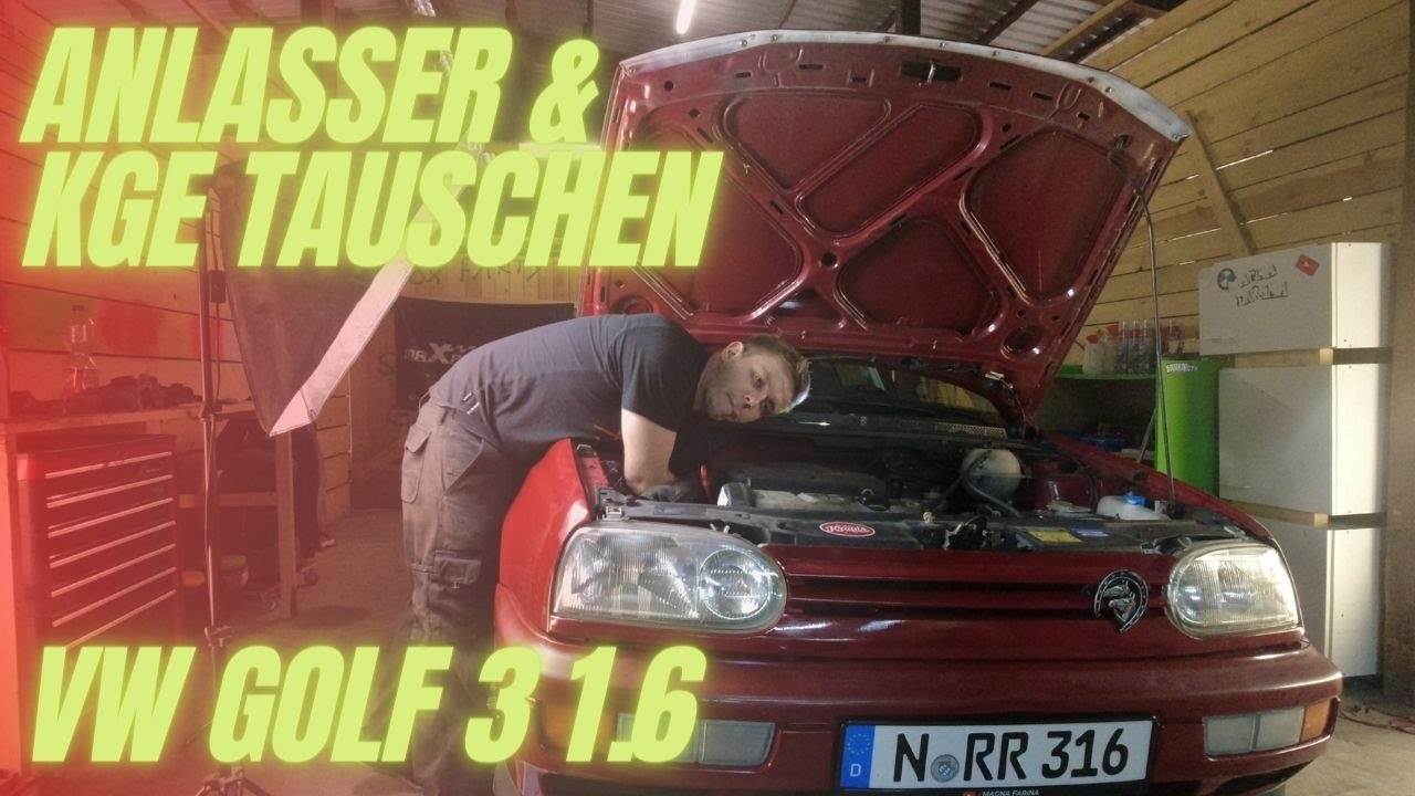 VW Golf 3 1.6 ( AEE ) Anlasser und KGE / Kurbelgehäuseentlüftug tauschen