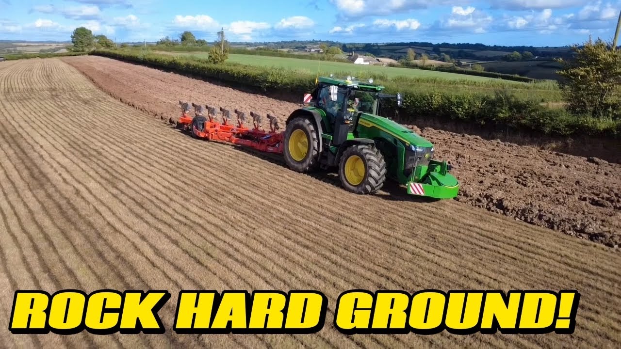 TRYING TO KEEP THE PLOUGH IN ROCK HARD GROUND! 