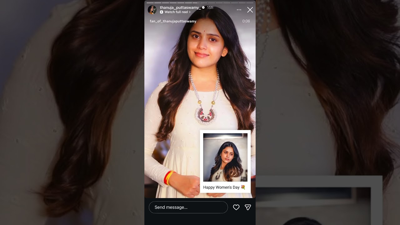 Thanuja puttaswamy instagram stories on woman’s day march 8th 