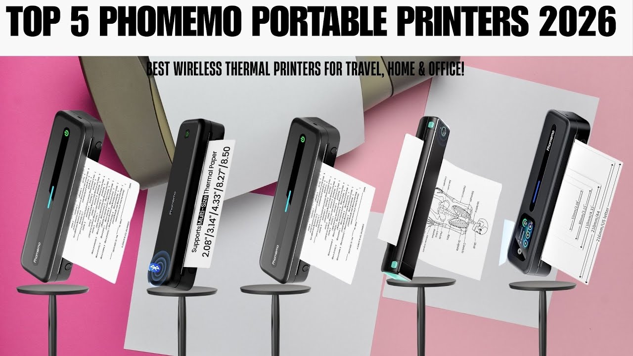 Top 5 Phomemo Portable Printers 2026  - Best Wireless Thermal Printers for Travel, Home & Office!