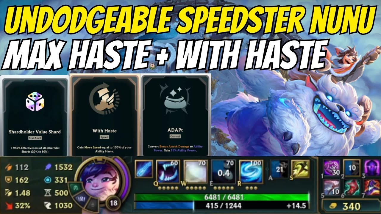 MAX Haste + With Haste = UNKITABLE Nunu | Infinite Abilities + Full HP Heals | A to Z ❄️
