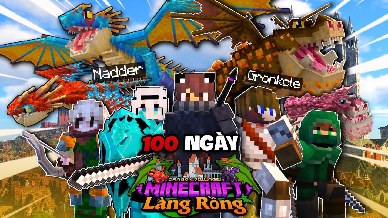 100 NG&Agrave;Y TRỞ TH&Agrave;NH BẬC THẦY RỒNG TRONG MINECRAFT L&Agrave;NG RỒNG - X&Acirc;Y DỰNG ĐẾ CHẾ MỚI!