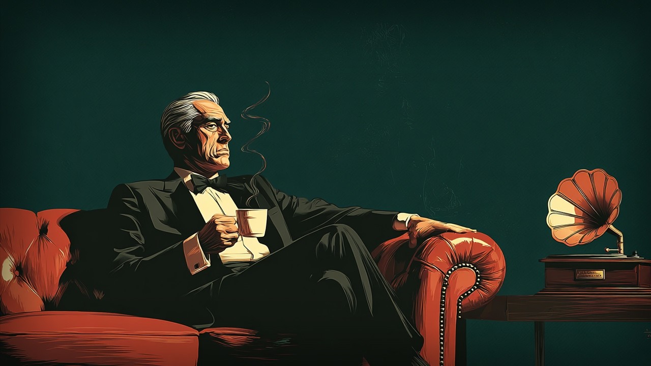 Strong coffee, stronger thoughts. | Retro Jazz