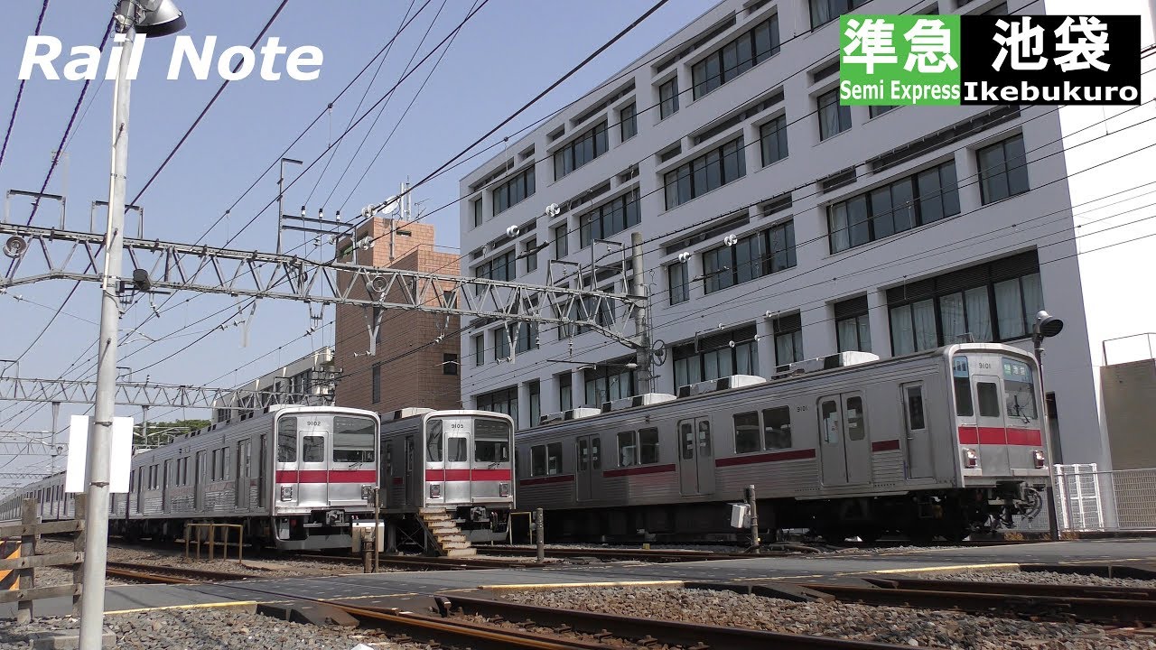 東武東上線 休日の川越市駅付近踏切/Railway crossing near Tobu Kawagoeshi station/2018.04.29