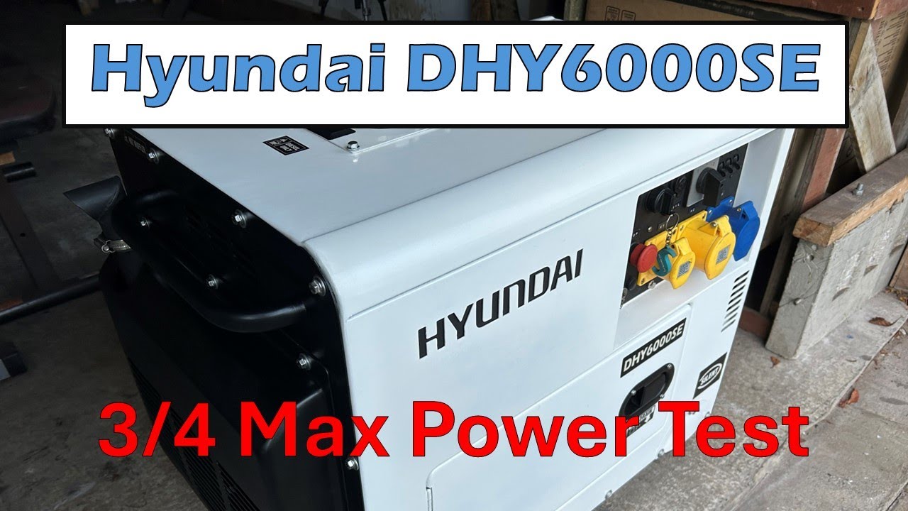 Hyundai DHY6000SE. Diesel Generator. 3/4 Maximum Power Test