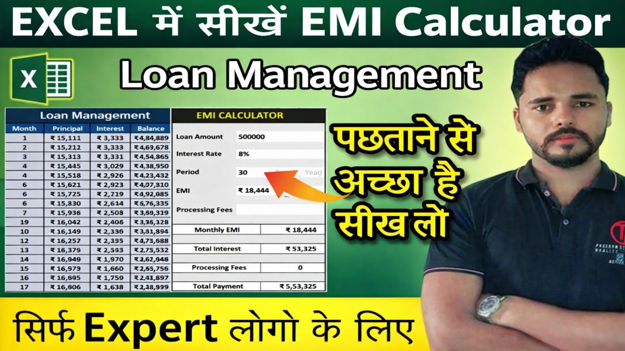 Loan EMI Calculator in Excel || How to Calculate Loan EMI in MS Excel ( हिंदी )