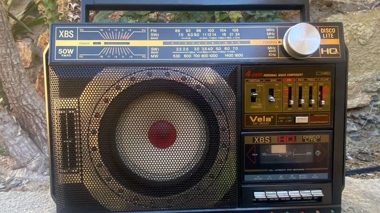 Vintage Boombox Vela DK-300 Discolite Radio Cassette Player