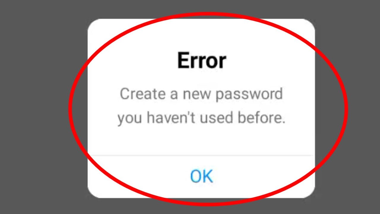 Instagram Fix Create a new password you haven't used before Problem Solve