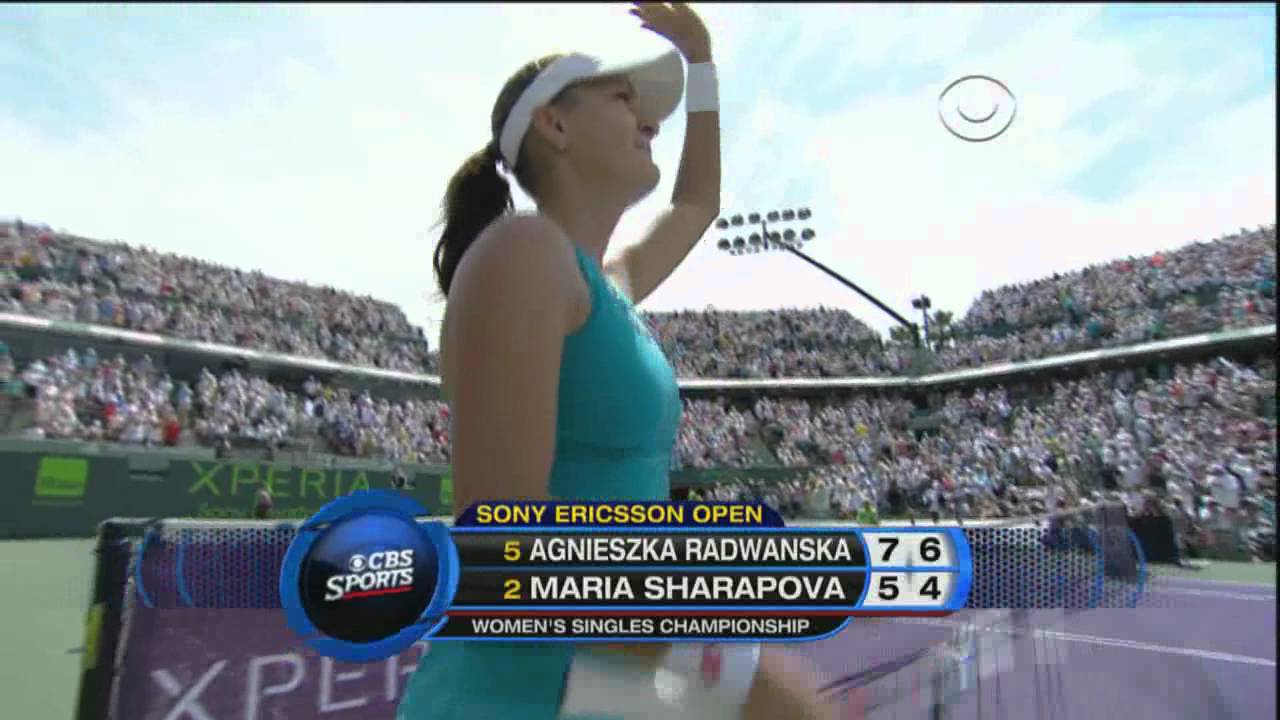Radwańska defeats Sharapova. Miami 2012 final.