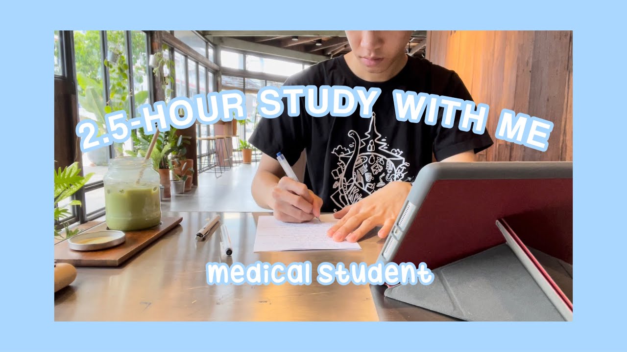 📚 2.5-hour STUDY WITH ME (chill lofi music) with Thai medical student | Mikidemike