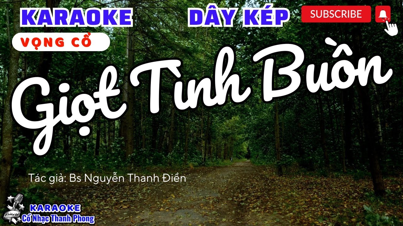 Karaoke Vọng Cổ GIỌT TÌNH BUỒN | Dây Kép