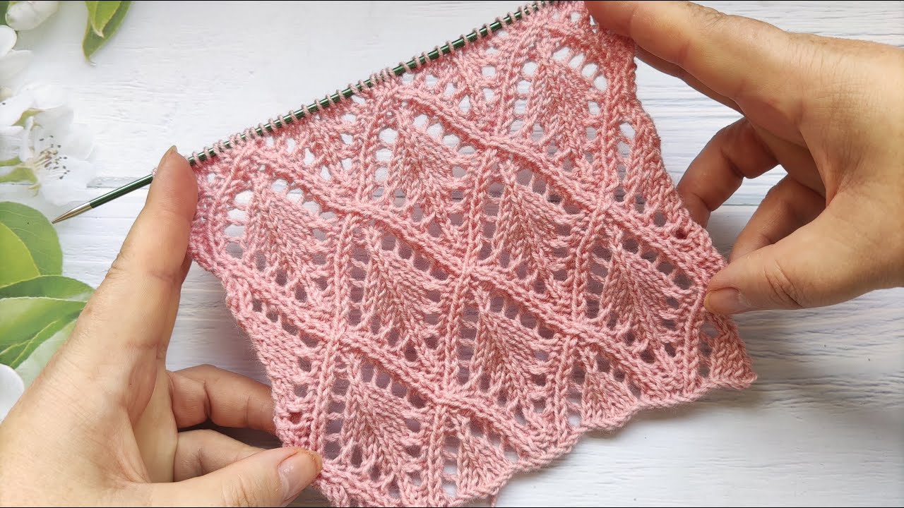 Lace Diamond Stitch Pattern | Ajour-Rautenmuster stricken | Punto Rombi ai ferri| Punto Rombo calado