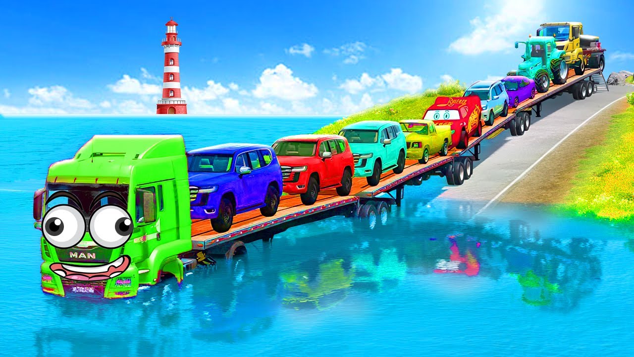 Heavy Traffic vs Reversed Speed Bumps – Bus + Trucks Control Loss – BeamNG.DRIVE Part 35. 🔥