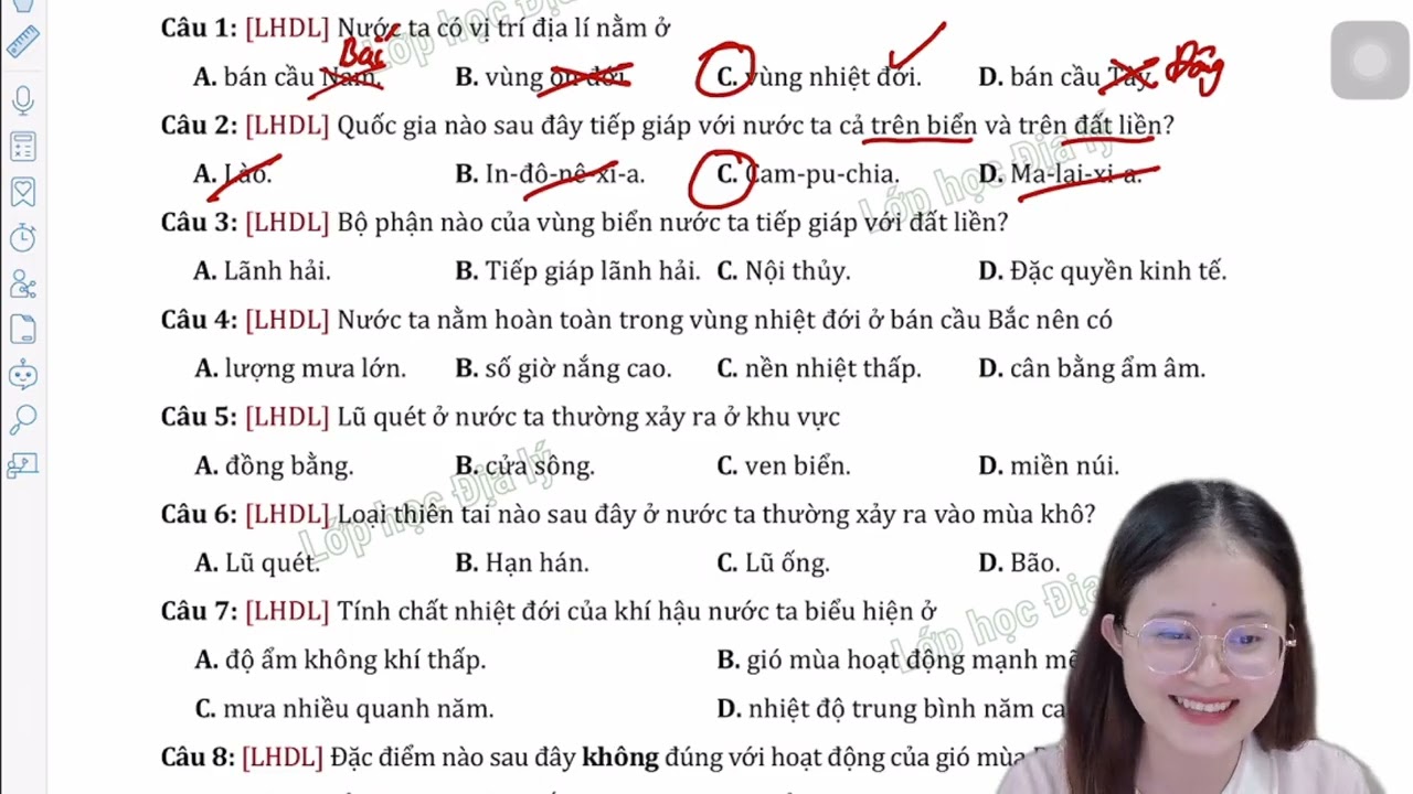 Chữa Đề Thi Khảo Sát Chất Lượng 2K8 | Môn Địa Lí Chương Trình Mới