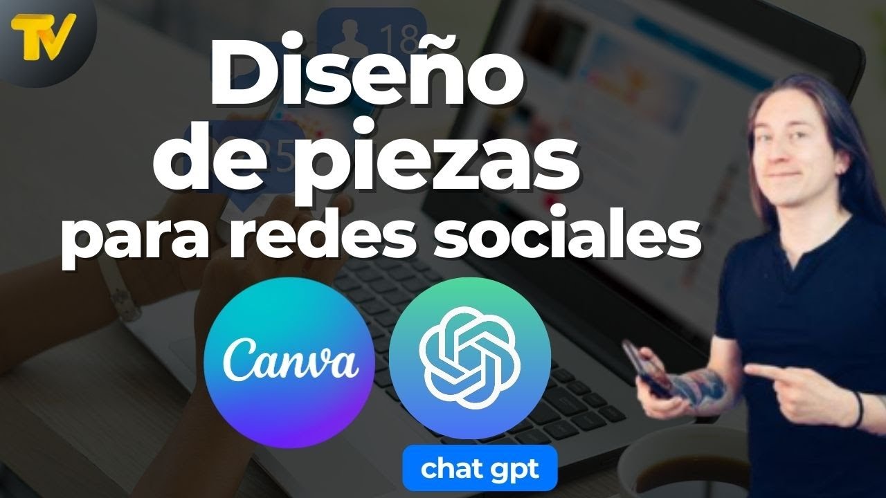 Dise&ntilde;o de piezas con #canva e inteligencia artificial #chatGPT