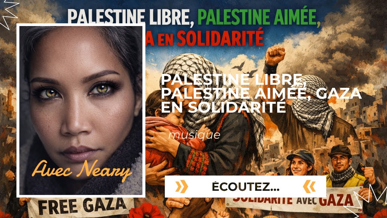 Palestine libre, Palestine aimée, Gaza en solidarité ! (Musique générée par IA texte de Neary)