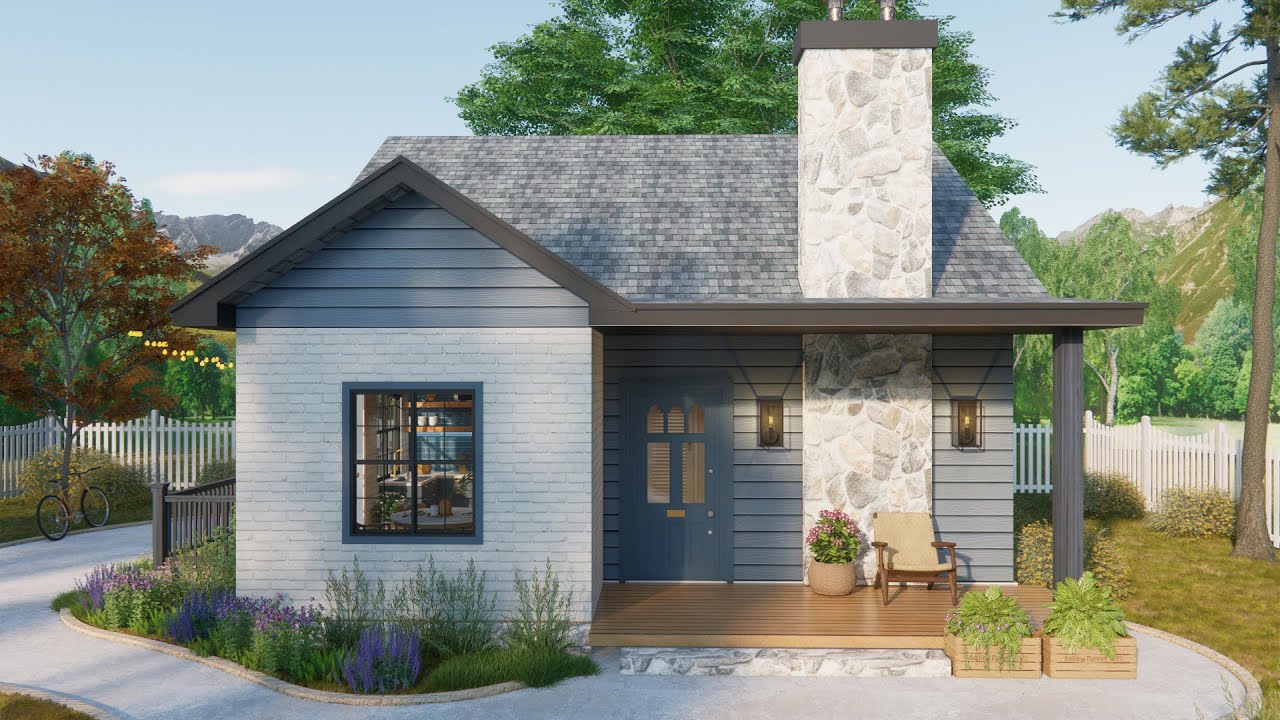 Small House Design 26'x36' (8x11m) | Charming Cabin Retreat