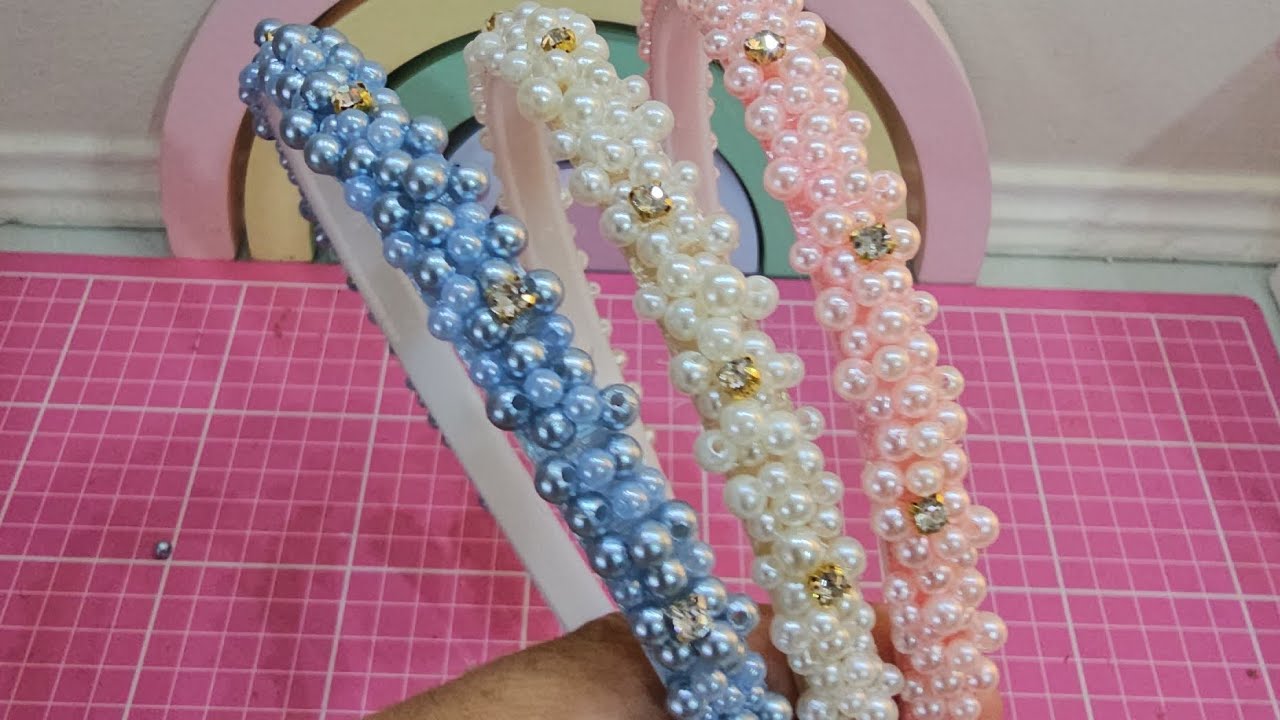 Tiara Luxo Bordada de pérolas / uso Adulto e infantil 