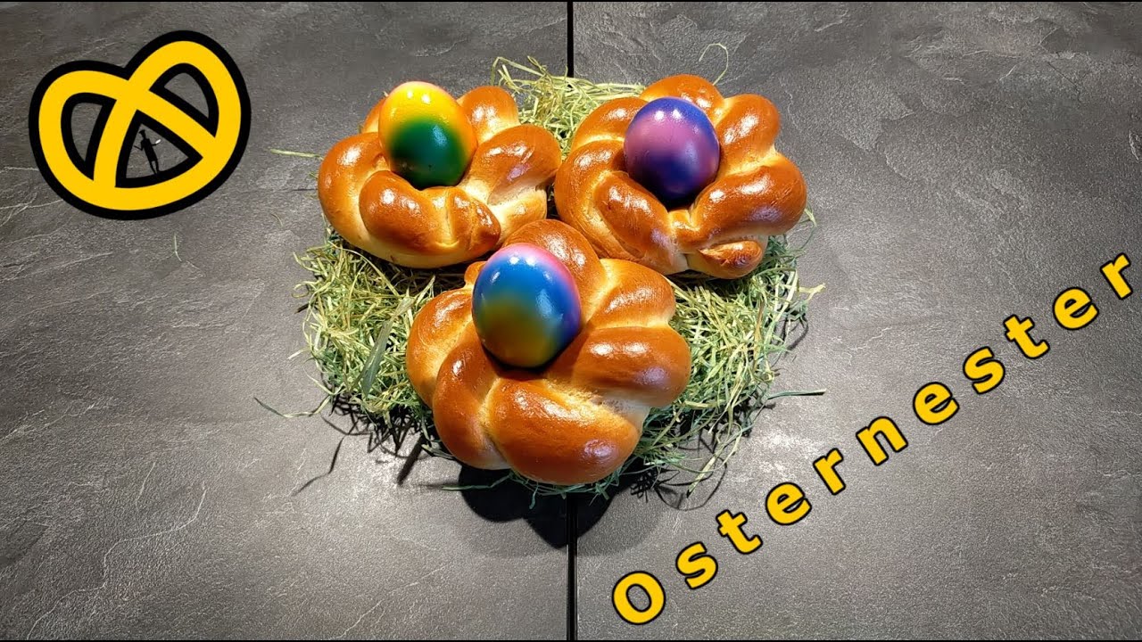 Osternester / Osterkranz aus Hefeteig zum selber machen