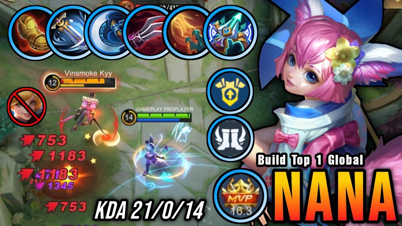 21 Kills No Death!! Unstoppable Nana with Marksman Build - Build Top 1 Global Nana ~ MLBB