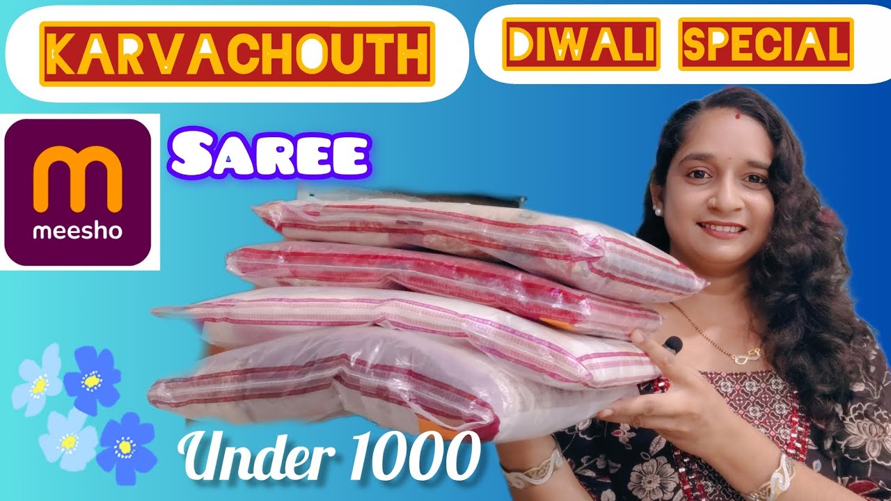 🌺Karvachouth & Diwali special saree budget friendly haul under 1000#messho #viralvideo 
