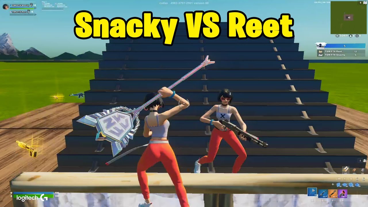 Snacky VS Reet 1v1 Buildfights with New FNCS Pickaxe!