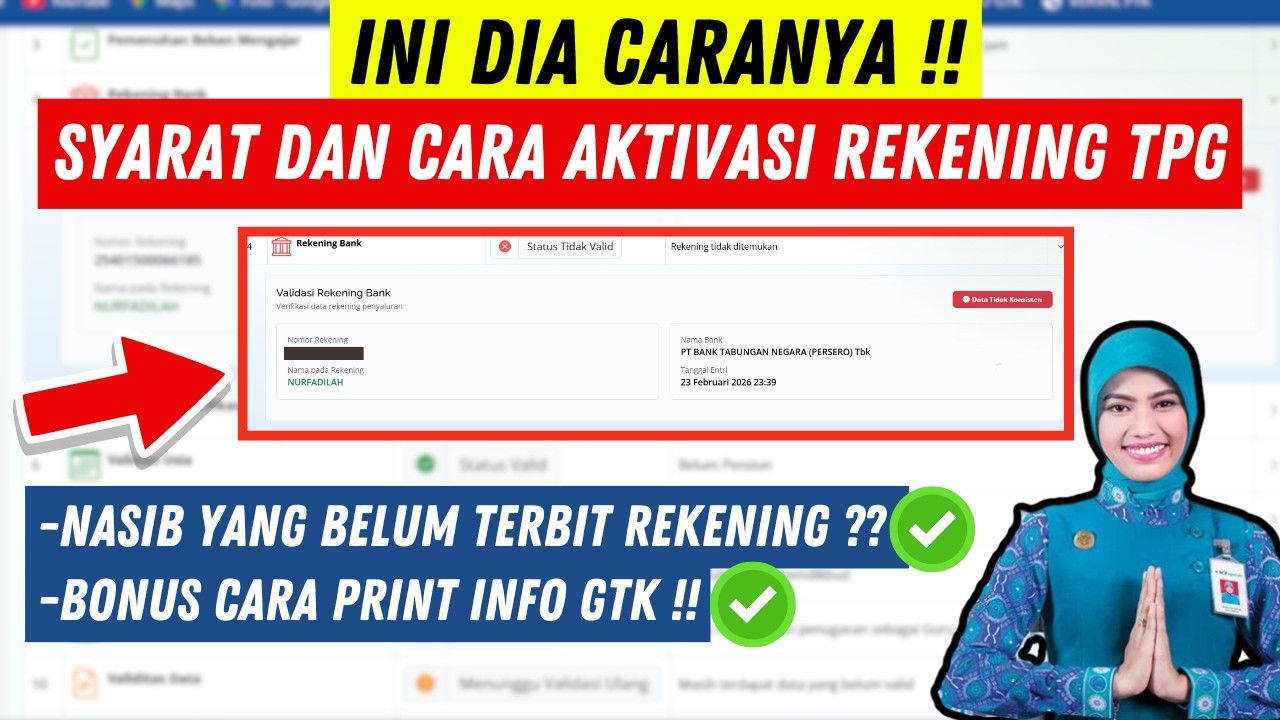 CARA AKTIVASI REKENING TPG | TERBARU -  AKTIVASI REKENING SERTIFIKASI