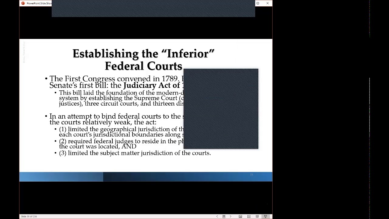 The Judicial Process -  Federal Courts - Part I