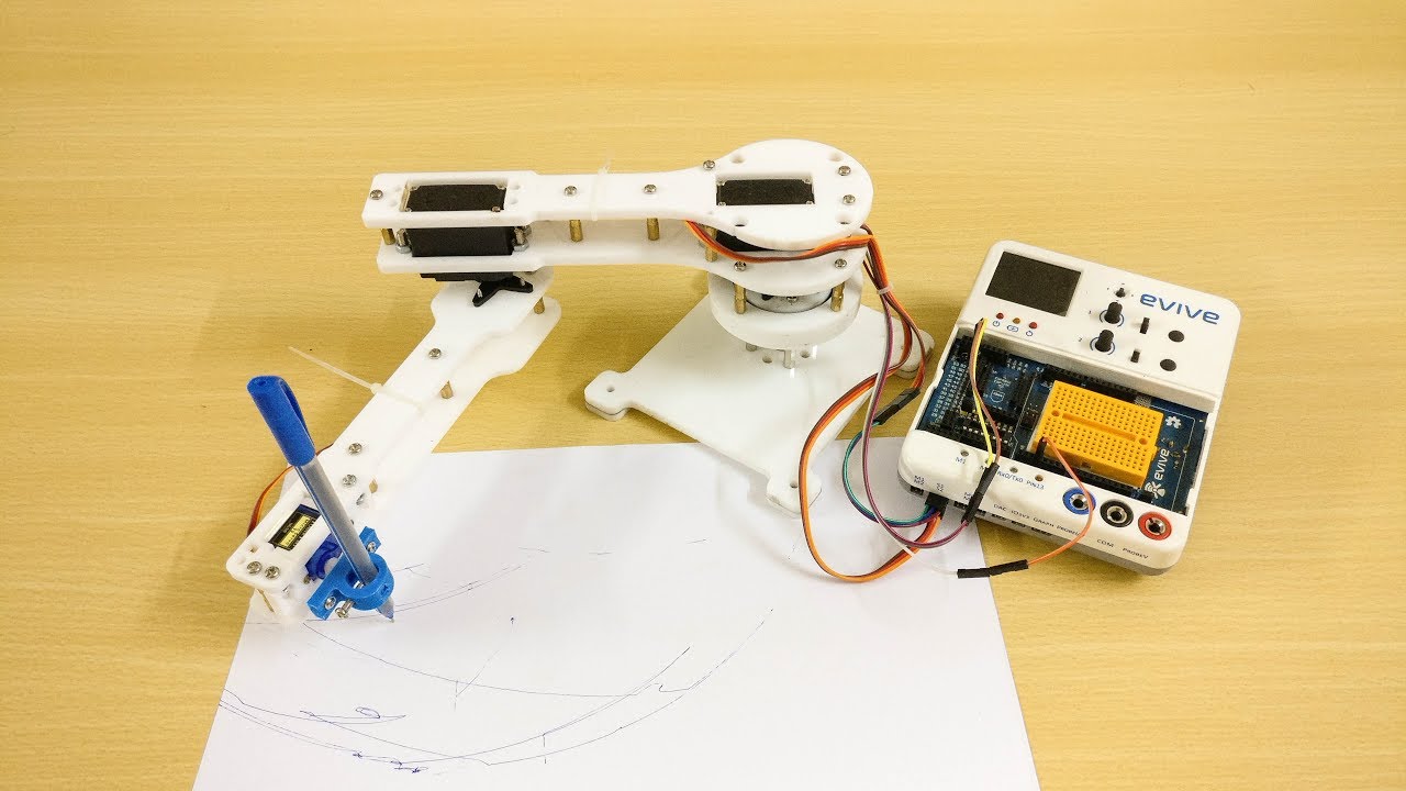 Sketching Robot assembly, circuit and testing with evive