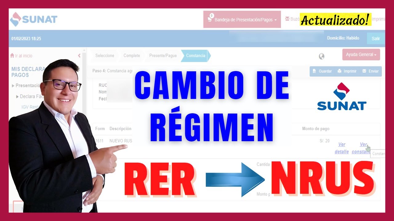 Como cambiar de Régimen Tributario | RER al NRUS | Sunat 2023 | Actualizado