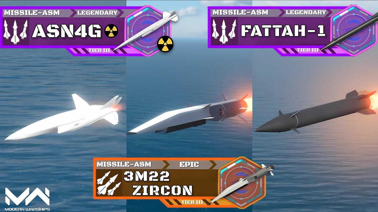 Fattah-1 VS ASN4G & 3M22 Zircon | Missile Comparison | Modern Warships
