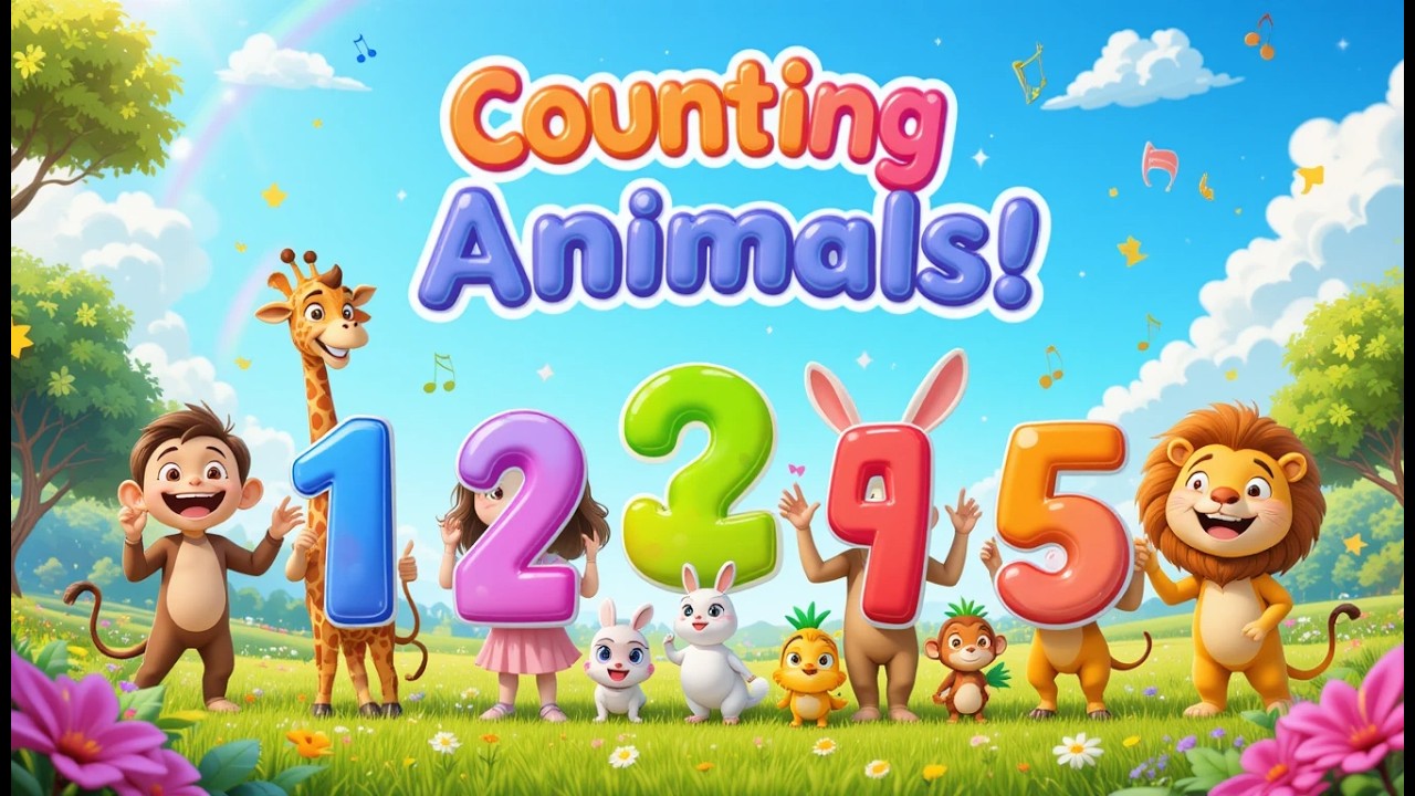 Counting with Animals | nursery rhymes for toddlers | toddler learning video songs | #kidsrhymes