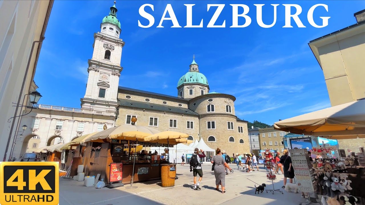 Salzburg 🇦🇹 Walking Tour, Wonderful Day in Salzburg 4K UHD 