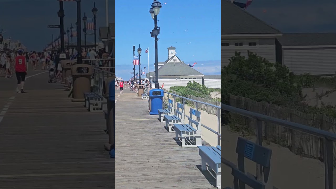 Ocean City New Jersey boardwalk and sand dunes