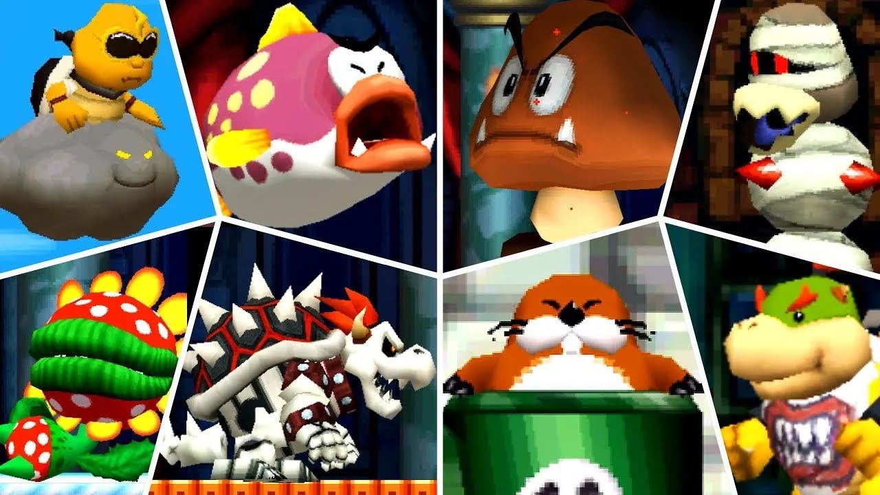 New Super Mario Bros DS  - ALL BOSSES No Damage