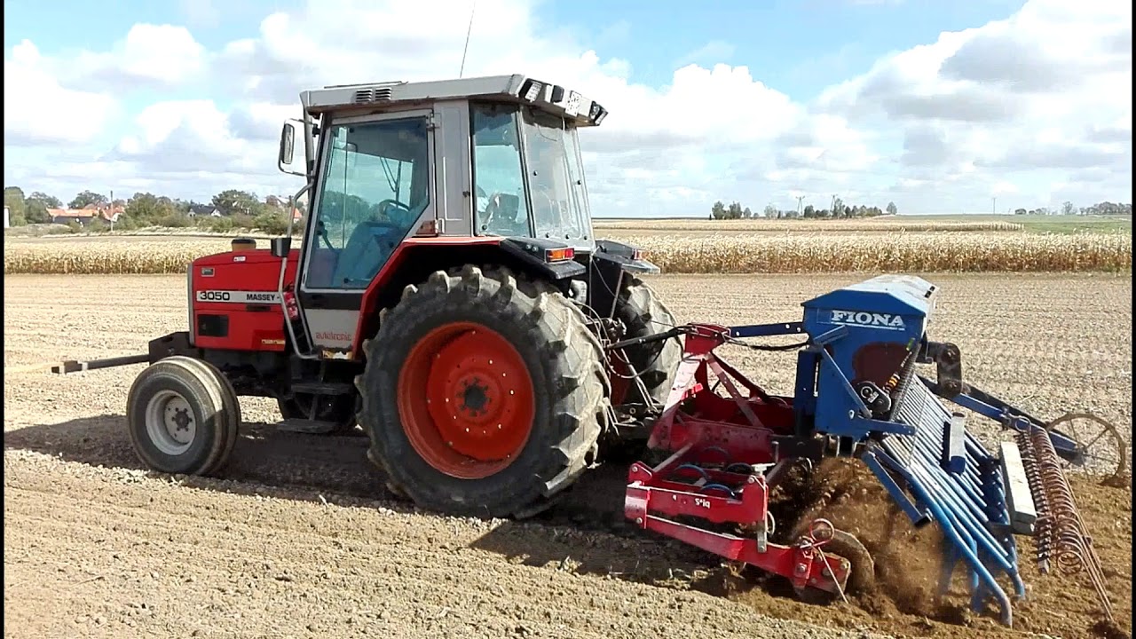 Siew pszenicy 2018 Massey Ferguson 3050 & agregat Marsk Stig Combi MS-K let-S & Fiona R90