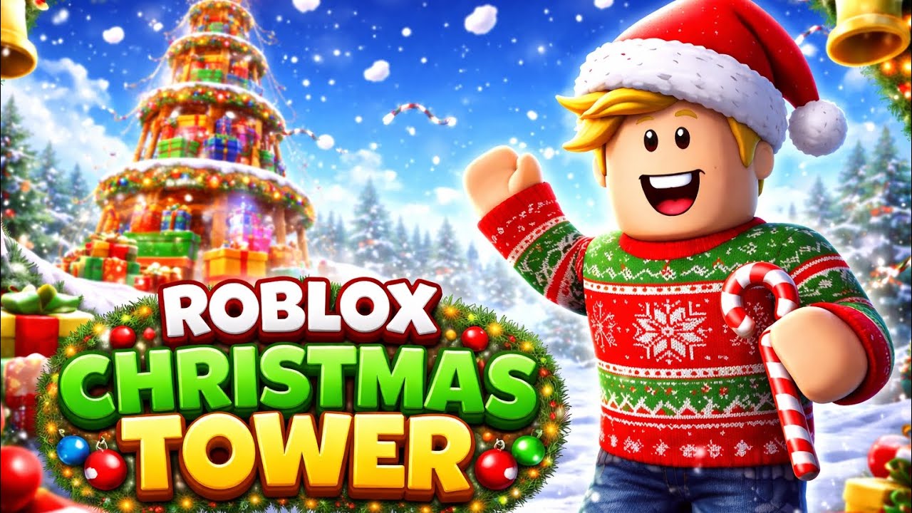 I played christmas tower in Roblox funny gameplay 🤣🤣