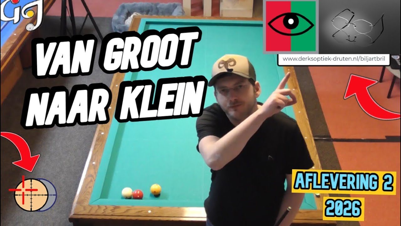 BETER ZICHT 🤓 EN BETER HOREN IN DEZE VAN GROOT NAAR KLEIN! | Carambole Biljarten Libre | Biljartles