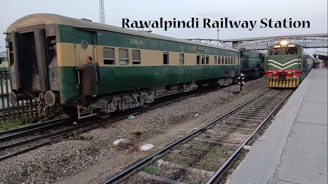Rawalpindi Railway Station 45UP Pakistan Express Arrival Peace full Evening Pakistan Railways