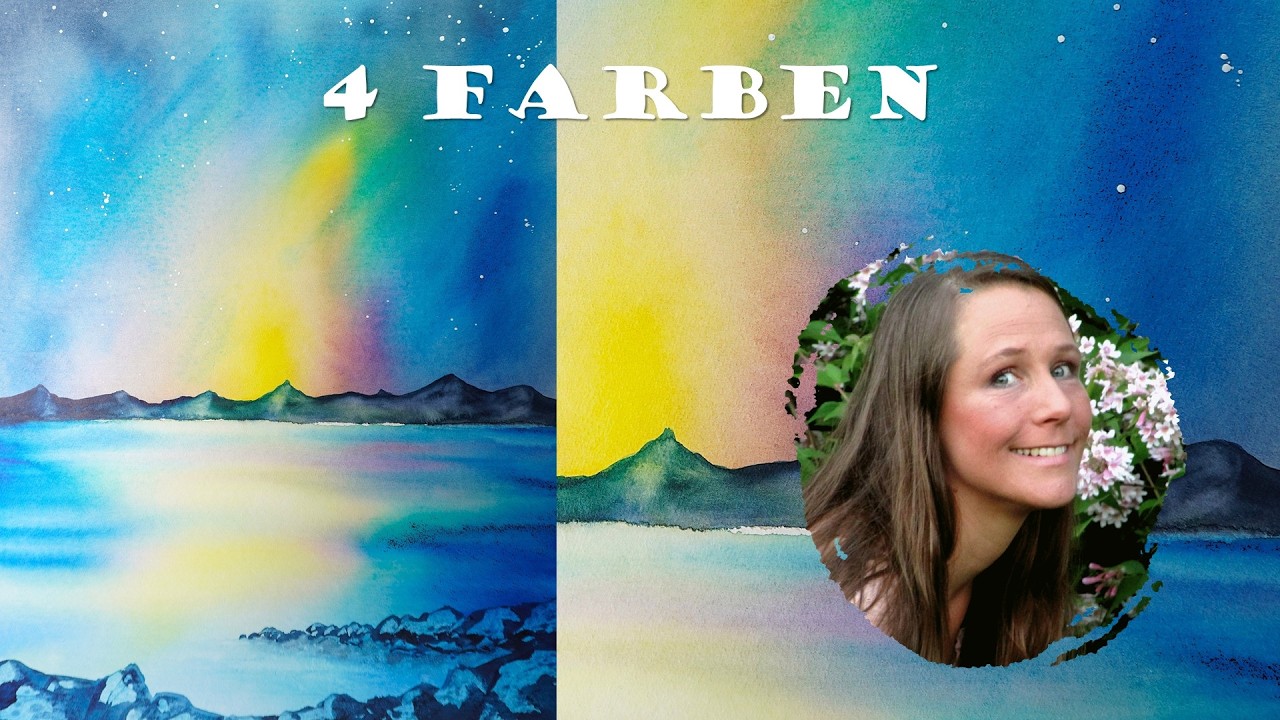 NORDLICHT und Meer malen - auch für Anfänger geeignet!
