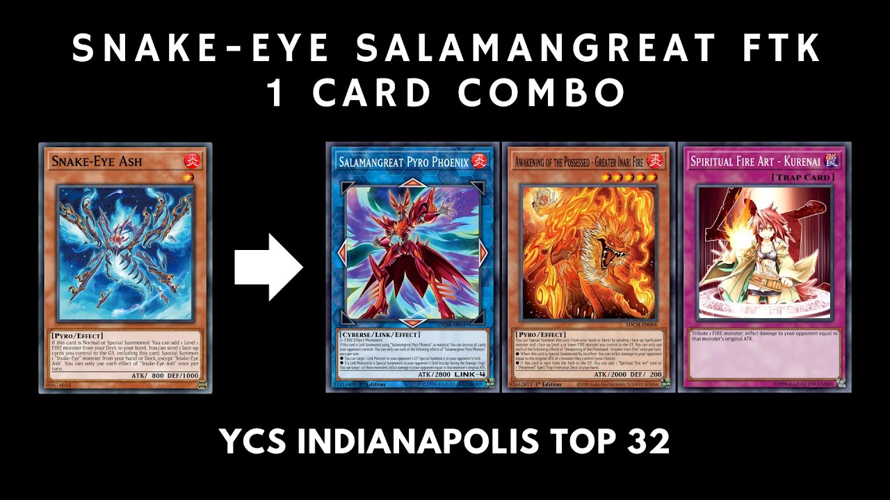 [Yugioh TCG] Snake-Eye Salamangreat FTK 1 Card Combo | YCS Indianapolis Top 32 | スネークアイ 転生炎獣 FTK