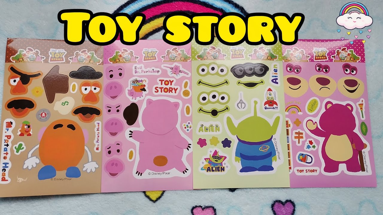 🌼 Faça você mesmo 🌼Toy Story - Sr. Cabeça de Batata, Alien, Porquinho e Lotso, Adesivos 