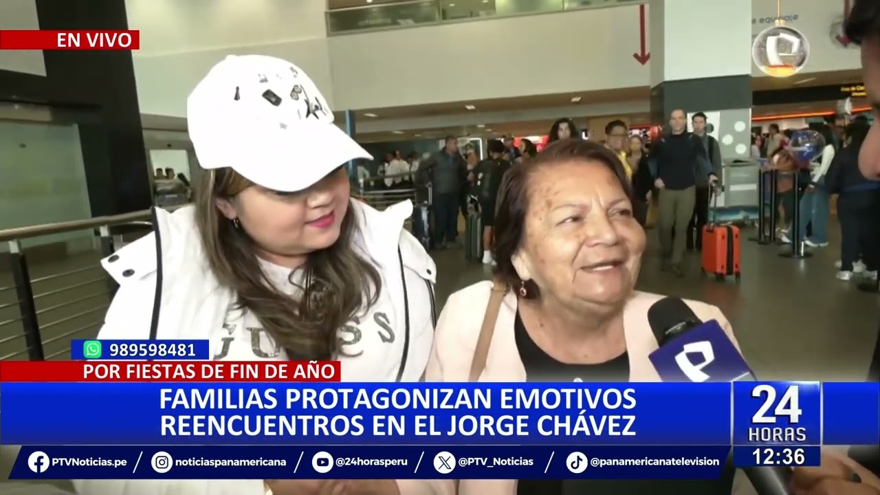 Tras años de espera: familias se reencuentran en el Jorge Chávez por Navidad