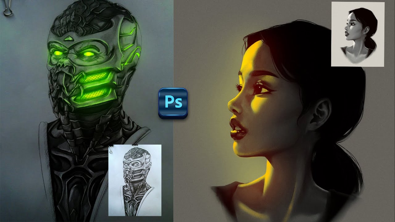 Эффект свечения эскиза в Photoshop