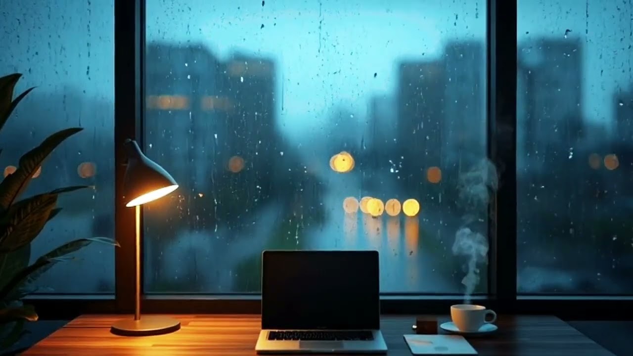 Focus on Deep Work 🌧️ Rainy Office Lofi Jazz for Study & Concentration