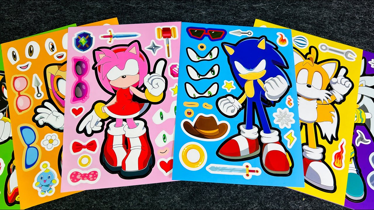 Satisfying Sticker Peeling ASMR 🌀 Sonic, Tails & Friends in My Cute Journal