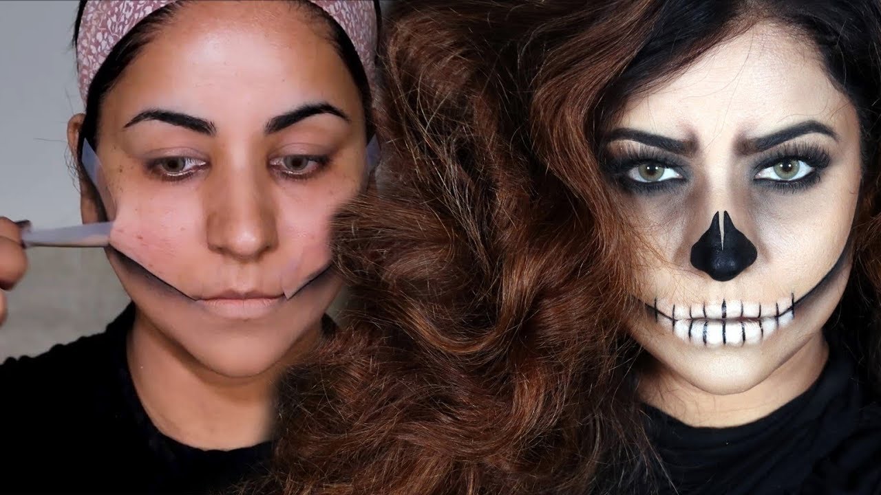 EASIEST SKULL MAKEUP TUTORIAL EVER!! Using Tape & Stick | Halloween 2019 | Giveaway #2