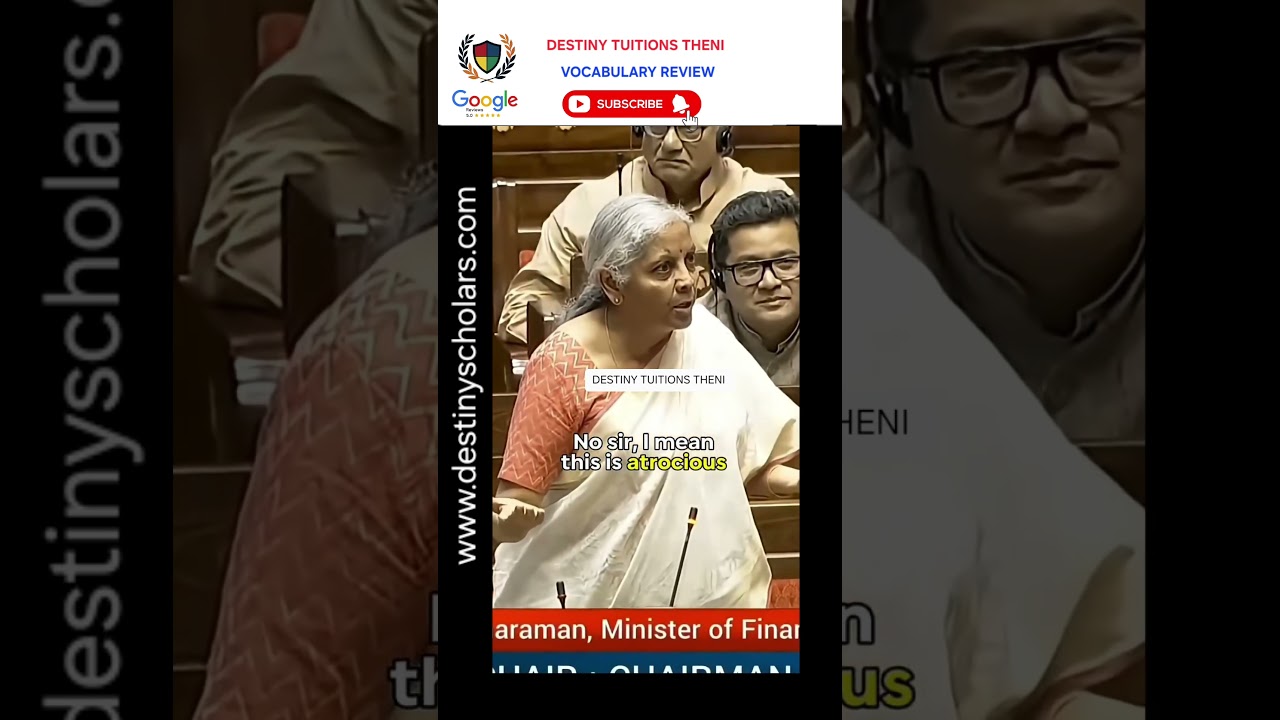 ✅️Nirmala Sitharaman&rsquo;s Powerful Word: ATROCIOUS 📚 #Shorts