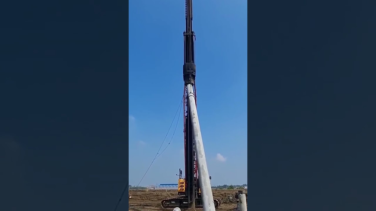 installation of a ground nail using heavy equipment, namely a crane, to lift it